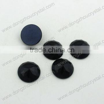 DZ-1071 round shape flat cut fancy glass stones for jewelry