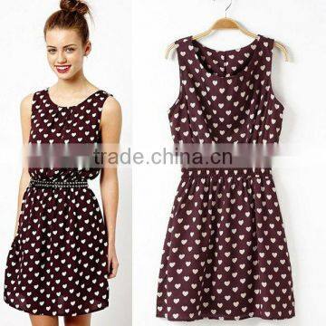 HD-D140 hot design elegant fashion dotted women dress/casual ladies dress