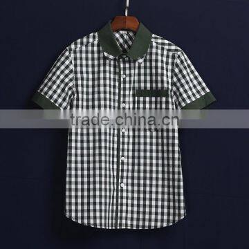 Fashion School Uniform Manufacturers Green Plaid Sport Shirt photo-2