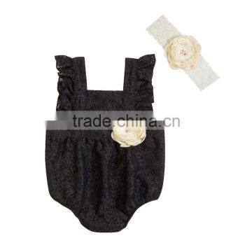 Wholesale Fashion Newborn Baby Girls Pink Lace Romper Infant Bodysuits Adorable Lace Kids Rompers photo-5