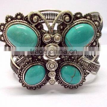 2015 Hot Selling Butterfly Design Fancy Cuff Bracelet With Semi Precious Stones photo-2