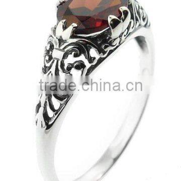 925 Sterling Silver Garnet Ring