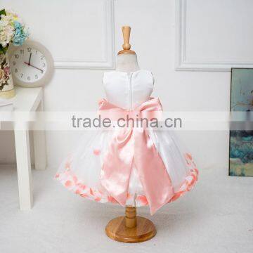 MGOO Dress Manufacturer Satin Kids Wedding Flowers Girl Dress Latest Design Baby Frock Party Dress C12 photo-4