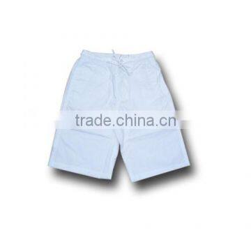 white board shorts with elastic waist and cord design for boys