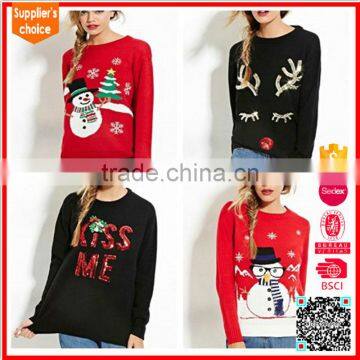 Knitted pullover wholesale ugly custom christmas sweater with patterns