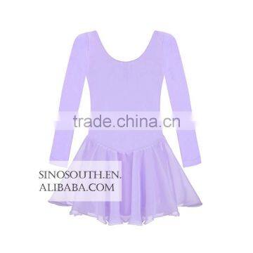 2017 New Arrival Solid Color Long Sleeve Girls Leotard Dance Leotards Dress photo-3