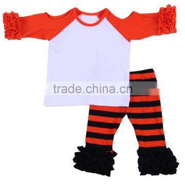 Cute Infant Girl Clothing Cold Shoulder Girl Icing t Shirt Sets Girl Ruffle Pants Outfits