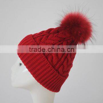 Myfur Lovely Girls 100% Cotton Felt Fur Balls Funky Winter Hats Ladies