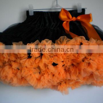 orange baby girl fluffy pettiskirts girl's tutu skirts halloween pettiskirts baby halloween pettiskirt set