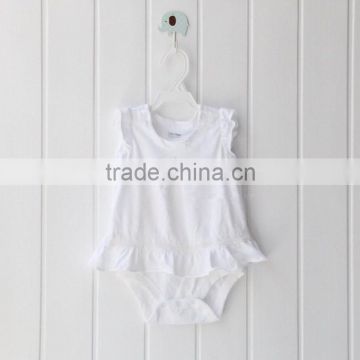 Natural White Organic Cotton Girls Baby Bodysuits