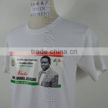 White Color 100% Cotton Printed Face Cheap Election Tshirt photo-2