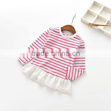 Wholesale Tulle Girls Cute Striped t Shirt Custom Printed t Shirts photo-4