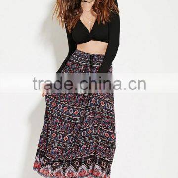 2016 Guangzhou Shandao Summer Wholesale New Design Pleated Fashion Printing Women Long Skirts Designs photo-5