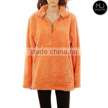 Girls Monogrammed Sherpa Quarter Zip Pullover photo-2