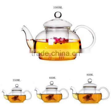 High Quality Heat Resistant Glass Teapot With Infuser Coffee Tea Leaf Herbal 350ML/600ML/800ML1000ML