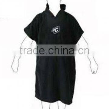 Velour printing cotton towel cape,velour towel poncho in stripes color