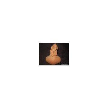 MODEL # KKG 010 SANGEETHAPRIYA GANESHA  HANDMADE Clay Figurine