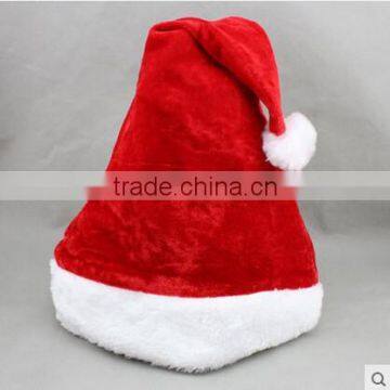 red christmas Santa Claus hat ,cheap price plush christmas hat, plush hat for christmas