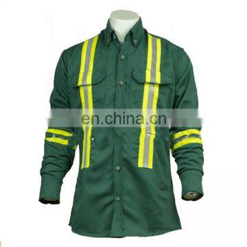 wholesale Aramid Nomex III fire retardant long sleeve shirts with reflector