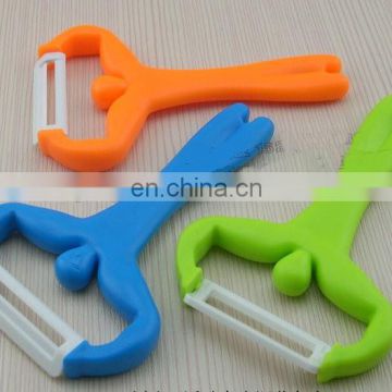 ABS plastic handle ceramics head pare peel cutter tool /peeler/zester for safe kitchware