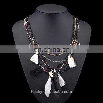 New Fashion Feather Women Necklace Beaded Necklace Chains Jewelry photo-4