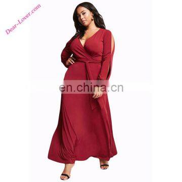 High Quality V Neck Plus Size Womens Maxi Long Dress For Party