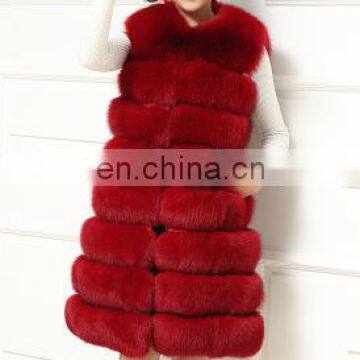 Factory Price Red Fox Fur Vest For Lady