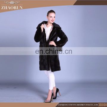 China Wholesale Custom Winter Mink Fur Coat Original Color Long Mink Fur Jacket Outwear Overcoat