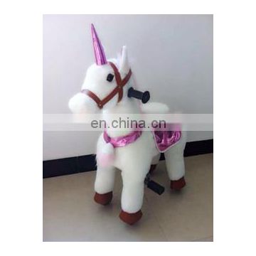 New arrival!!!HI CE cute unicorn mechanical ride on horse for kids,pony toy for children in mall