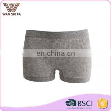 OEM high quality comfortable cotton gray seamless ladies boxer panties