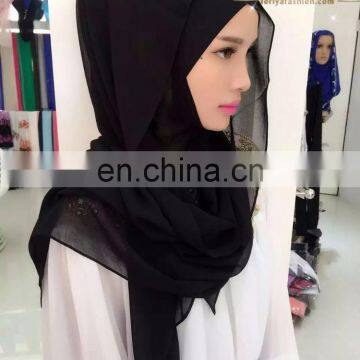 Fashionable hot sale chiffon shawl high qulity muslim hijab in stock scarf