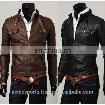 Biker Brando Mens Motorcycle Genuine Leather Style Hollywood Replica High Quality Leather Fashion Jacket For Men