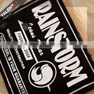 Custom Fashion Design Silk Printing Denim Leather Label Patch