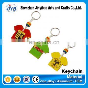 Custom football jersey soft pvc silicone keychain rubber key chains for fans