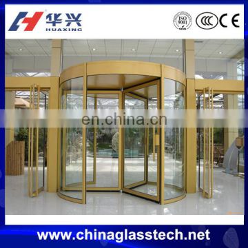 Automatic Aluminum Alloy Framed Revolving Exterior Commercial Glass Door