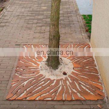 Laser cut CORTEN steel tree grate/grill