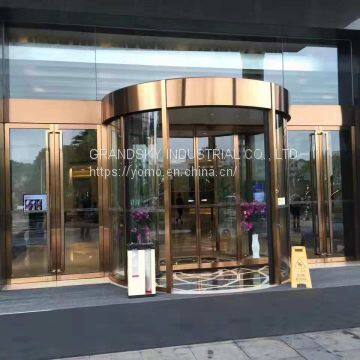 Two-wing automatic revolving door, Tempered glass hotel revolving door