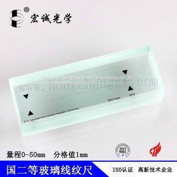 0-50mm national grade  optical standard glass scale glass ruler measuring ruler standard glass ruler glass scale  micrometer can customized