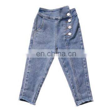 Girl's pants four button slim jeans small leg pants 20 autumn new children's wear