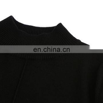 TWOTWINSTYLE Patchwork Women's Sweater Long Sleeve Hit Colors Irregular Long Knitting Pullover photo-3