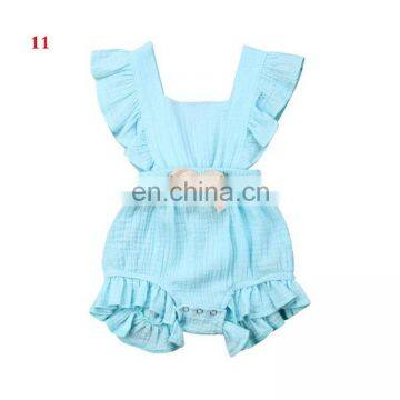 2019 Summer New Design Baby Girl Summer Romper Bodysuits Cotton Flutter Sleeve Romper Outfits Clothes photo-6