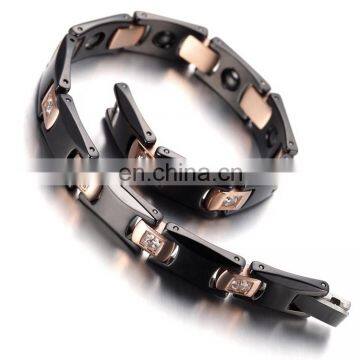 Ceramics Magnetic Energy Therapy Men's Link Wrist Bracelet Bio Tungsten Magnetic Bracelet