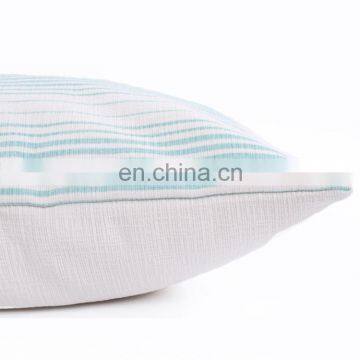 Decor White and Green Striped Poly Chenille Cushion Cover photo-3
