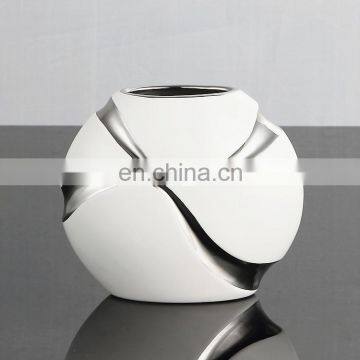 Unique ball shape glazed ceramic table home decor flower vases custom crafts for wedding decoration