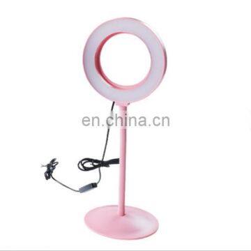 Makeup Desk Lamp 10Inch 3 Modes 10 Brightness Levels 120Leds Ring Light with Table Top Stand