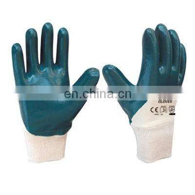 Anti Oil Yellow Nitrile Half Coated Gloves For Car Repair photo-3