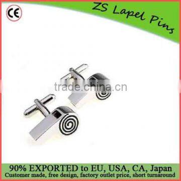 Custom quality brass Working Referee Whistle Cufflinks