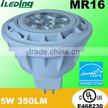 5W 350LM Dimmable UL Listed MR16 GU5.3 LED Light