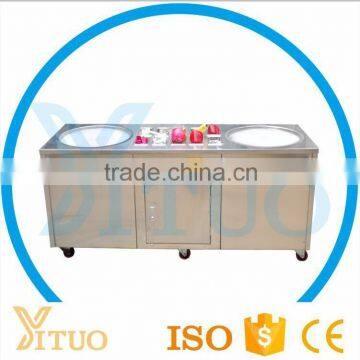 Fry Ice Cream Machine /Double Pan Ice Cream Machine /Ice Cream Machine With 10 Holes