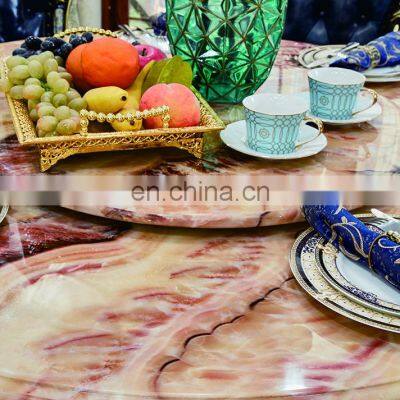 Modern Luxury Marble Top Wooden Round Dining Table Set 6/8 Chairs photo-2
